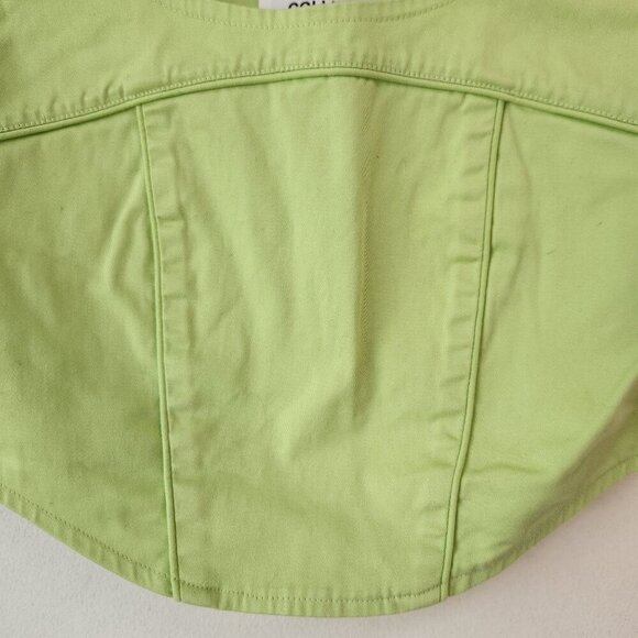 Collusion Lime Green Corset Tank Top Crop Shirt Cropped Spring Women's 4 - Picture 3 of 7